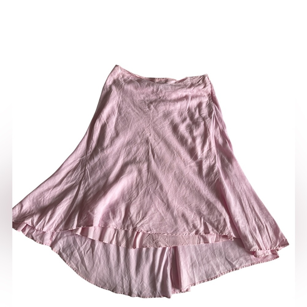 🏷️ INC International Concepts Linen Pink High Low Skirt 14 - Picture 1 of 8